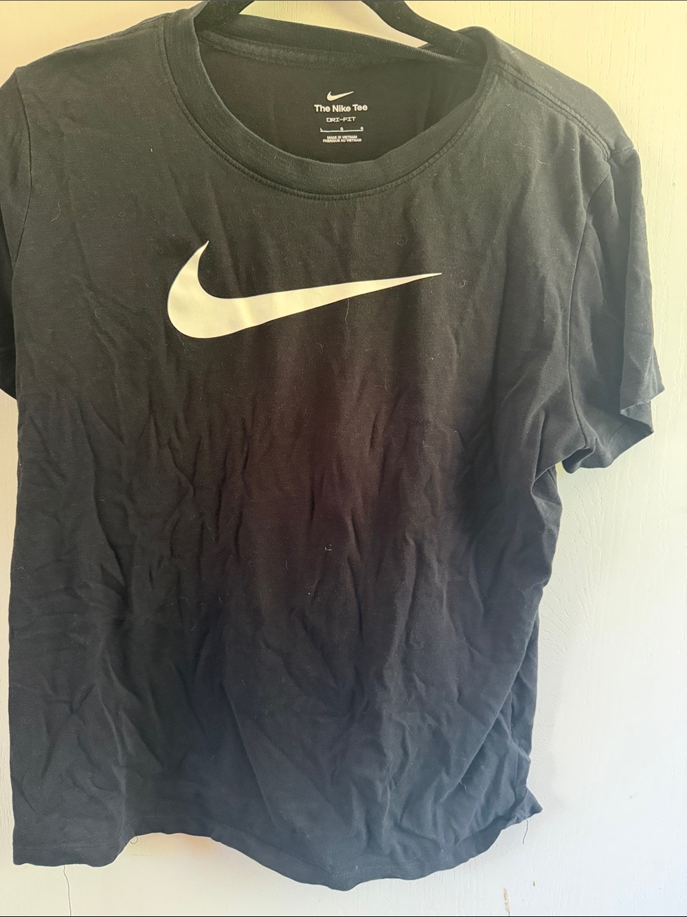 Nike Black Short Sleeve Tee with White Swoosh Logo
